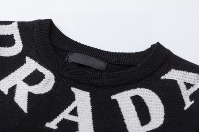 Prada lettered three-dimensional jacquard sweater