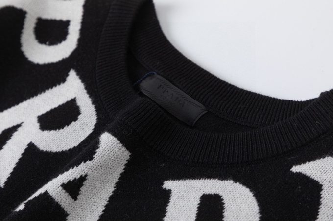 Prada lettered three-dimensional jacquard sweater