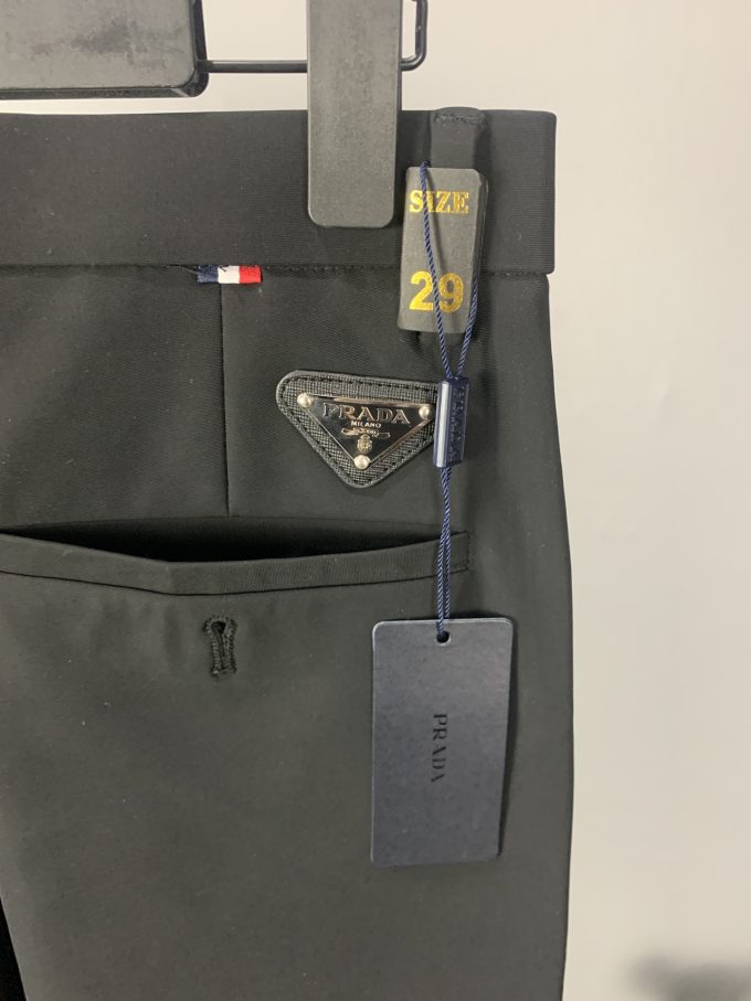 Prada straight stretch non-ironing slimming men's casual trousers