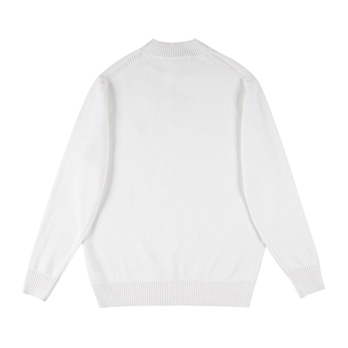 Prada's exclusive triangular logo design for a wool sweater