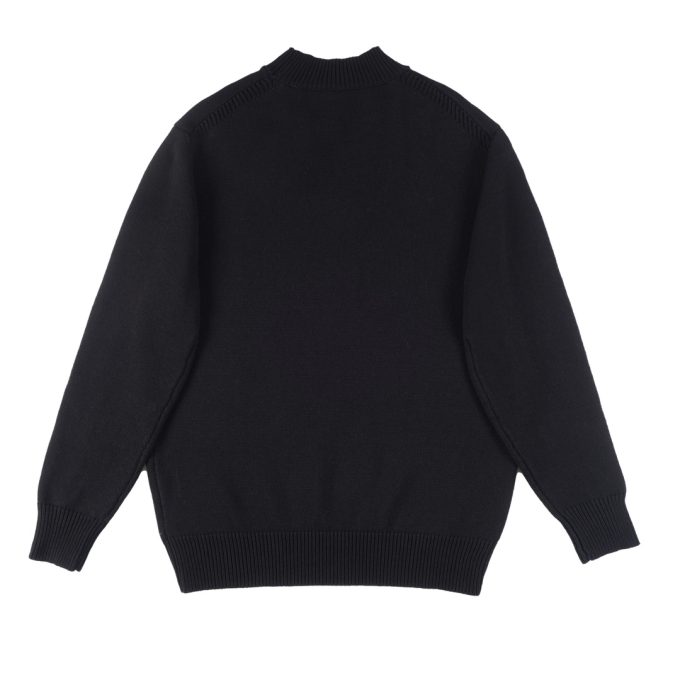 Prada's exclusive triangular logo design for a wool sweater