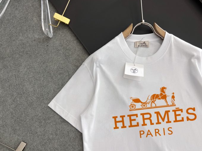 Hermes 260-gram pure cotton double yarn loose and stylish T-shirt