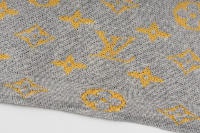 LV 25Ss new golden monogram jacquard woolen short-sleeved T-shirt