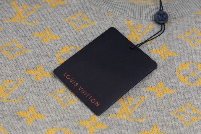LV 25Ss new golden monogram jacquard woolen short-sleeved T-shirt