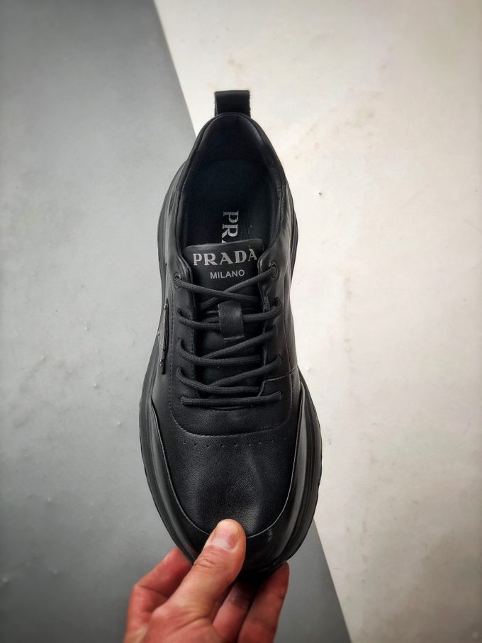 Prada thick-soled logo lace-up sporty casual men's shoes