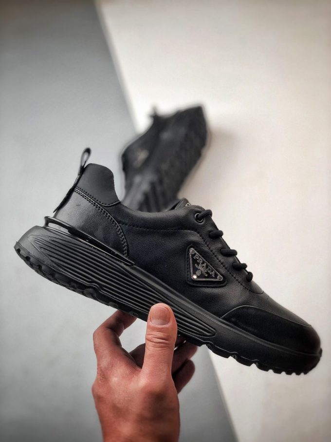 Prada thick-soled logo lace-up sporty casual men's shoes