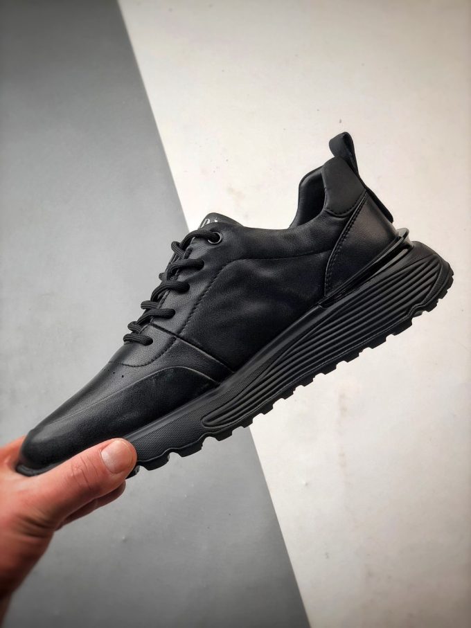 Prada thick-soled logo lace-up sporty casual men's shoes