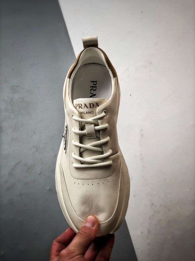 Prada thick-soled logo lace-up sporty casual men's shoes