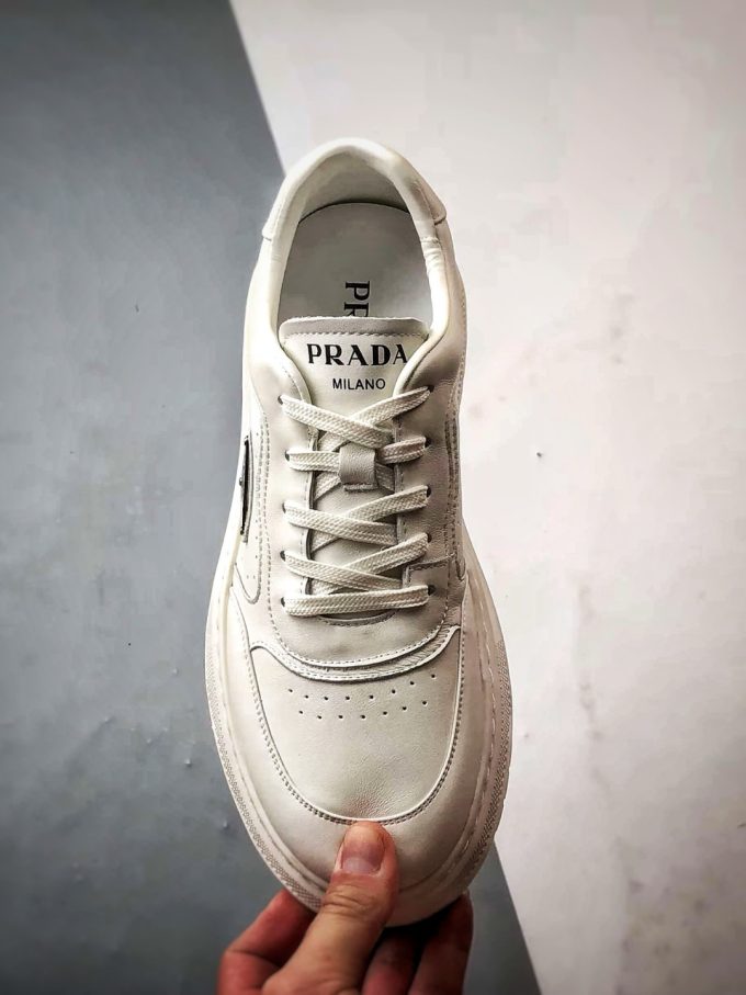 Prada thick-soled logo lace-up sporty casual men's shoes