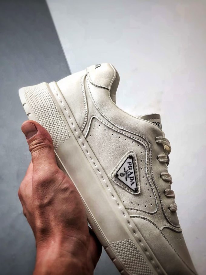 Prada thick-soled logo lace-up sporty casual men's shoes