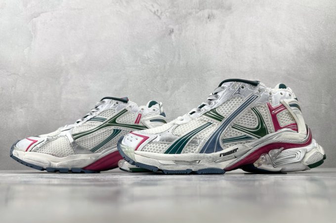 Balenciaga Runner2.0 in pink, white and green