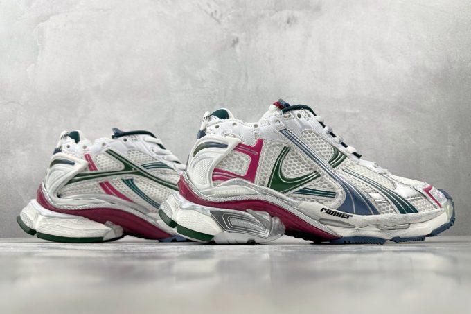 Balenciaga Runner2.0 in pink, white and green