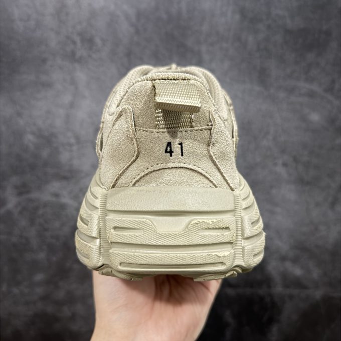 Balenciaga 16th generation MONDAY cardigan in khaki-colored suede