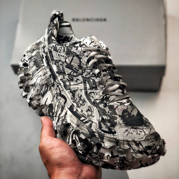 Balenciaga rubber shoes "Black and White Graffiti"