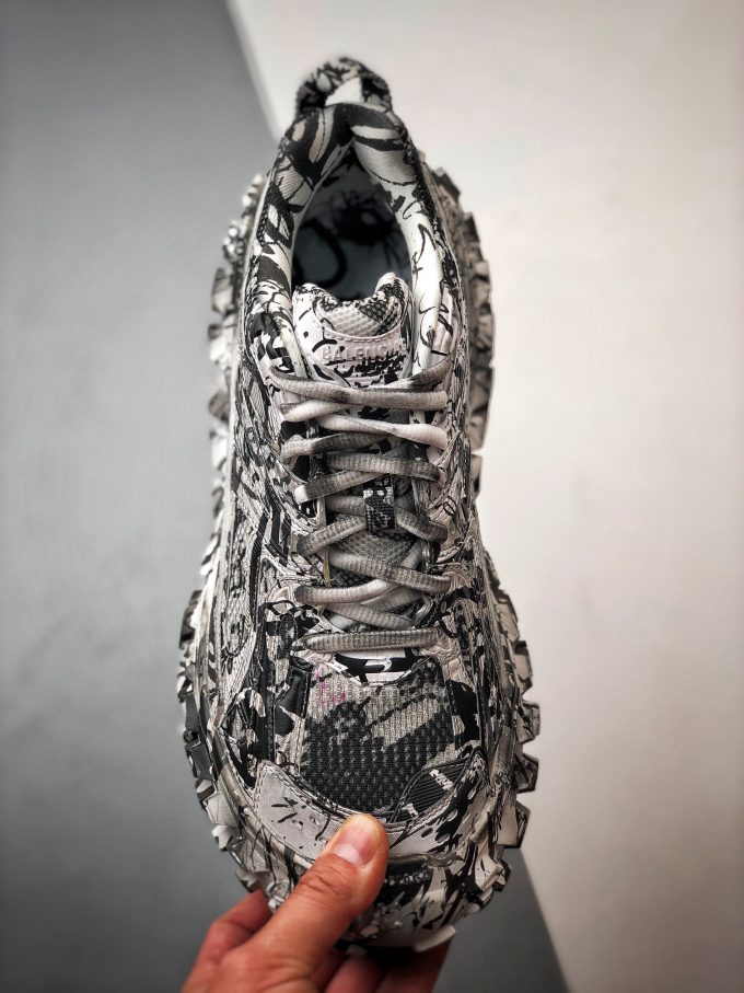 Balenciaga rubber shoes "Black and White Graffiti"