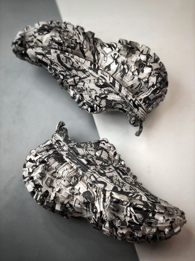 Balenciaga rubber shoes "Black and White Graffiti"