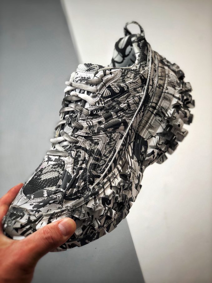 Balenciaga rubber shoes "Black and White Graffiti"