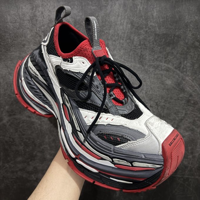 Balenciaga Platform 17 - Black, White, Red, Gray, Gray Red
